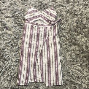 knee length sun dress with cut out